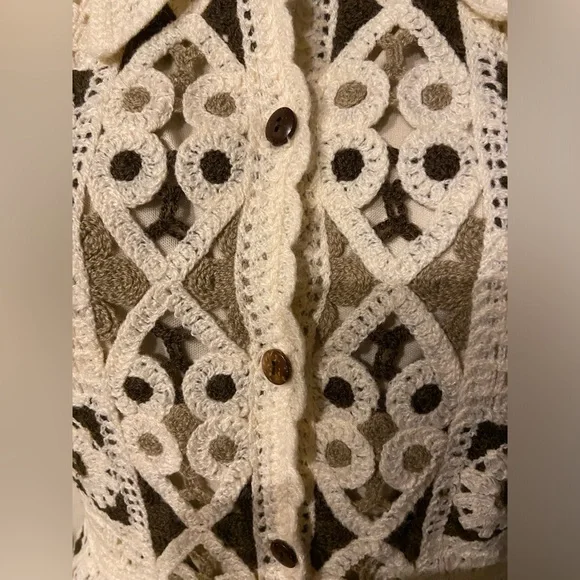 BNWT  Brown & White Cream Crochet Dress/Tunic. - Picture 4 of 6